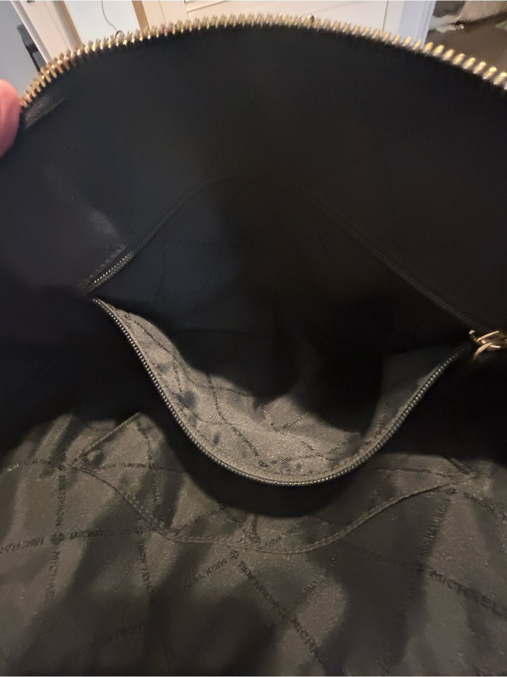 Michael Kors Black Leather Tote with Gold Hardware - Picture 4 of 6